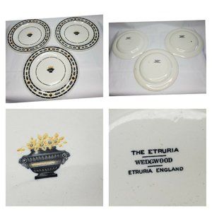 The Etruria Wedgwood England Unique Design Plates
